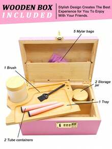 Duże bambusowe pudełko do przechowywania z wyjmowaną tacką i słoikami – dekoracyjny zestaw pudełek, szklanych słoików i akcesoriów. Drewniany zestaw do przechowywania i akcesoriów do domu. Świetny wybór na prezent, stoliki kawowe, stoliki nocne, półki ekspozycyjne lub elegancka dekoracja do domu, prezenty urodzinowe. - Wielokolorowe - Zobacz 10