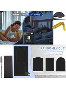 TOCOZOC Cortinas Opacas Portátil, 145 x 300cm Persianas Opacas Portátil con Aislamientoérmico, Persianas Cortina para Ventanas con Cortador, Regla y Bolsas - 1 - Ver 6