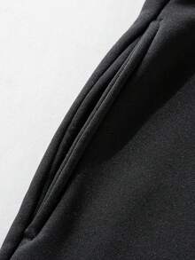Men's Y2K Style Autumn And Winter Collection - Star Flame - Printed Pattern Design Drawstring Sweatpants, Loose Casual Sports Pants, 250g Polyester Soft Fabric, Machine Washable, Local Warehouse, Fashionable And Versatile, Straight Leg Pants Suitable For Boys And Girls Returning To School, Streets, Outdoor Sports Wear - màu đen - Xem 4