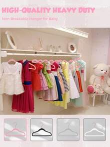 Blauesmeer 60 Pack Velvet Hangers, Premium Kids Hangers For Closet, Ultra-Thin, Cute, Non-Slip, Small Felt Hanger, 14 Inch, For Children's Clothes, Blush Pink - Màu Hồng baby - Xem 6