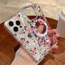 Teléfono: Funda magnética transparente de alta definición con diseño de flor rosa, resistente a caídas. Compatible con phone 16/16 Pro/16 Pro/16 Plus/15/ 15 Pro/ 15 Pro/ 15 Plus/ 14/ 14 Pro/ 14 Pro/ 14 Plus/ 13/ 13 Pro/ 13 Pro/ 12/ 12 Pro/ 12 Pro/ 11/ 11 Pro/ 11 Pro/ X/ XS/ S22/ S22 Plus/ S22 Ultra/ S23/ S23 Plus/ S23 Ultra/ S24/ S24 Plus/ S24 FE/ S24 - transparente - Ver 5