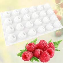 1 件硅胶覆盆子夏洛特模具，分层设计专业烘焙模具，适用于覆盆子挞、慕斯蛋糕、蛋糕卷，矩形烤箱模具，配有符合人体工程学的防漏盖，易于清洁和可重复使用，非常适合圣诞节、复活节、生日甜点，也适用于威化蛋筒和分层蛋糕，精确对齐设计 - 白色 - 查看 1