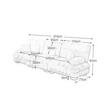 3 Seater Modular Corner Sofa With Deep Seat, Comfortable Upholstered Chenille Sofa Bed For Living Room, Apartment, Studio, Office, Light Brown Chenille - 米色 - 查看 11