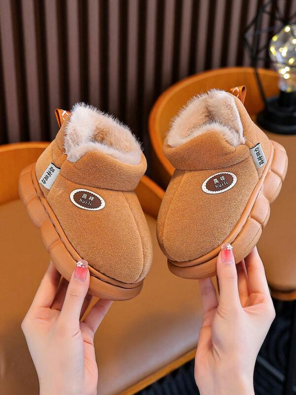 Pantofole chiuse per bambini, stivali da esterno termoisolati e caldi, stivali da neve alti per ragazzi e ragazze, adatti per l'inverno