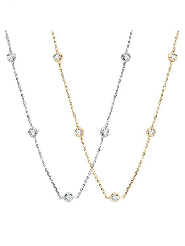 XUJIA 1 PC Stylish Simple Bridal Jewelry 925 Sterling Silver Round Cut 2.5mm (0.06ct)/4mm (0.3ct) Moissanite Bag With Ladies Necklace Halloween Party Jewelry Christmas Jewelry For Girlfriend Birthday Gift