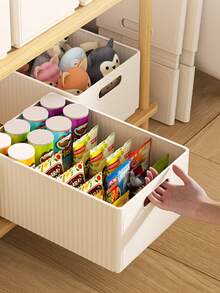1pc Desktop Storage Box, Snacks, Miscellaneous Items, Cosmetics Box, Student Dormitory Storage Basket, Storage Box, Folding Storage Box - Multicolor - View 3