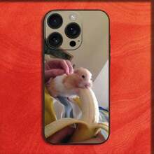 Handyhülle für iPhone 16,15,14,13,12,11,Pro,XS,Max,XR,Plus,E,Mini Schwarz Süß Lustig Hamster Maus Stoßfeste Hülle