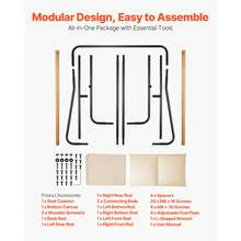 Accent Chair, Metal Framed Chair With Wooden Armrests, Modern Cozy Upholstered Armchair, With Soft Foam Cushioning, Detachable Cushion, For Living Room, Bedroom, Reading Room, Office, Beige - 米色 - 查看 6