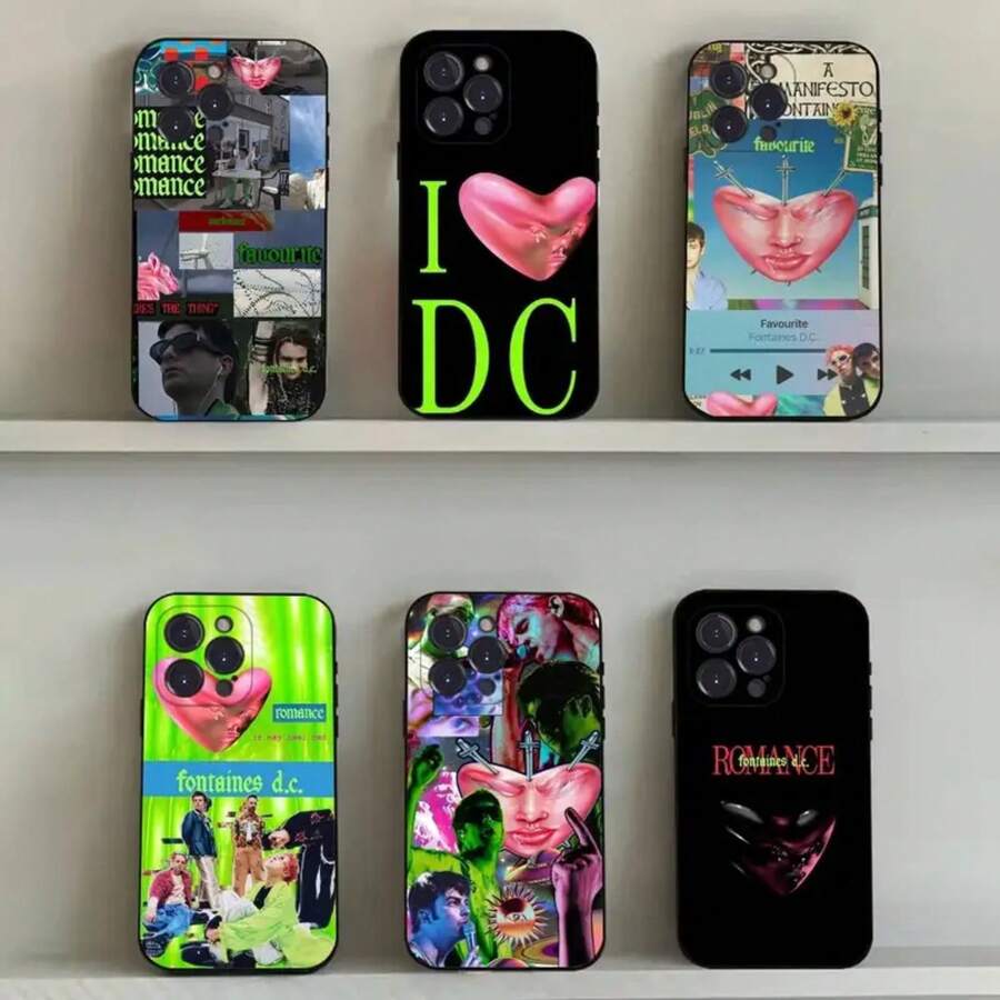 Fontaines DC Romance Phone Case Cover Compatible With  16,15,14,13,12,11,Pro,Max,Plus,X,XS,SE4,E,Mini, Soft Black Case Cover Compatible With  17 Case,  17 Pro Case,  17 Pro Max Case - Z1 - View 1