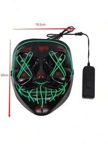 Halloween LED Light-Up Mask, "The Purge" Theme Mask With 3 Lighting Modes, Scary Scream Mask, Suitable For Holiday Cosplay, Various Festival Party Masks - Multicolor - View 4