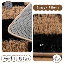 6x9 Area Rugs For Living Room Bedroom, Large Camel And Black Checkered Fuzzy Fluffy Shag Shaggy Carpet, Big Plush Soft Floor Rug For Kids Boys Girls Teen Room Dorm Office Nursery Home Decor Aesthetic - Lạc đà - Xem 9
