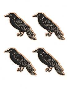 1pc Cartoon Raven Animal Dark Series Brooch, Creative Vivid Metal Alloy Pin Badge, Clothing Bag Decor Accessories Backpack For School Office Accessories Shirts Jacket Jewelry Christmas Halloween Clothes Pin Funny Cute Teacher Gifts Gifts For Mother, Father, Graduation, And Teacher - Black - View 19