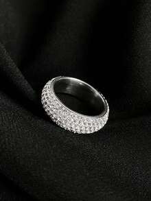 1 件男女通用嘻哈夸张全镶锆石戒指，小众高端指环 - 戒指 - 查看 5