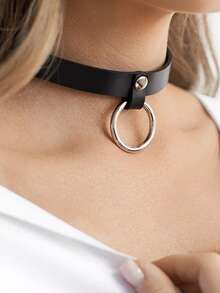 Leather Choke,Sexy,O Ring Choker Necklace,Dresses Party Accessories ,Leather O Ring Choker Collar