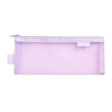 1 buc. Husă transparentă pentru creioane din plasă, geantă de depozitare pentru papetărie pentru examene, husă portabilă minimalistă pentru creioane