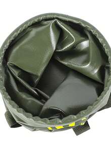 Cubo plegable portátil pequeño, recipiente para cebo de pesca al aire libre, recipiente para peces, cubo de agua para camping, cubo de agua para escalada de montaña, verde militar, marrón, adecuado para senderismo, picnic, camping, viajes, deportes y pesca