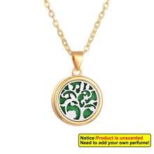 Aromatherapy Essential Oil Diffuser Necklace Tree Of Life Pattern Stainless Steel Locket Pendant Gift For Women And Girls - Gold - View 36