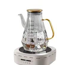 1pc Glass Oil Bottle, 500ml/700ml/900ml Large Capacity With Measurement Scale, Smooth Pouring Non-Drip, Kitchen Household Seasoning Bottle, Liquid Soy Sauce Vinegar Bottle, Seasoning Bottle, Christmas Decor