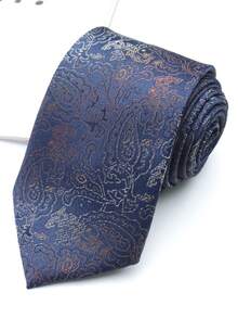 1pc Paisley Pattern Handmade Unisex Necktie, Suitable For Casual, Street, Daily, And Business Wear