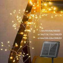 Copper Wire Fairy Lights, USB Powered With Remote Control/Solar Powered Outdoor Lights, LED Outdoor Waterproof Solar Lights String, 8 Modes Firecracker Balcony Lights, Curtain Lights, Fairy Lights, Suitable For Balcony, Party, Living Room, Wedding And Christmas Decoration - Firecracker Lantern - View 3