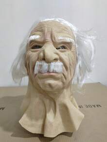 逼真的乳胶面具，帅哥白色 DIY 成人乳胶全头派对面具 - 生日礼物、复活节礼物、万圣节礼物、圣诞节礼物、完美礼物 - 白色 - 查看 7