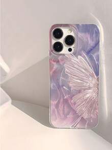 1pc Fashionable New Butterfly Aesthetic Pattern Waterproof Anti-Fingerprint Anti-Scratch Transparent IMD Soft Glossy Smooth Phone Case Compatible With Iphone 11/12/13/14/15/16/16 Plus/16 Pro/16 Pro Max/17/17 Air/17 Pro/17 Pro Max