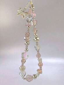 1pc Handmade Beaded Cell Phone Strap With Glass Flowers For Phone Case Or Camera, CCD Camera Strap Gifts For Mother, Family, Friends, Birthday, Holiday Phone Charm, Phone Chain - Nhiều màu - Xem 1