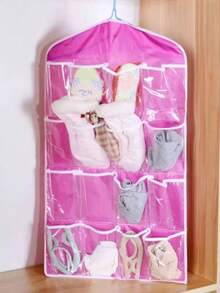 16 Pocket Over The Door Hanging Storage Bag, Transparent Pockets, Can Be Used As Shoe Rack Or Shoe Cabinet, Wall-Mounted Storage Bag, Suitable For Bedroom, Living Room, Behind The Door, Wardrobe, Can Store Small Items And Clothes - Multicolor - View 16