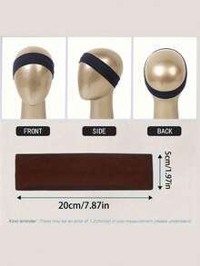 20条柔软弹力发带 - 波西米亚风瑜伽发带，适用于护肤化妆，防滑宽弹力头巾，适合女性、健身房、洗脸等场合，纯色针织发饰，必备发饰 - 彩色 - 查看 6