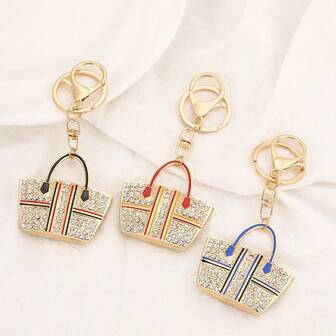 奢华水钻钥匙扣，金属手提包挂饰，精致汽车钥匙圈，独特高端礼品，适合派对，锌合金配件，秋季