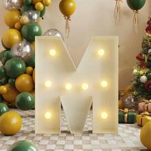 28.74 英寸 LED 发光字母 A-Z - 易于组装，电池供电，是生日、求婚、婚礼、活动的理想之选 - 暖光