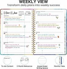 2026 Planner, Weekly And Monthly Calendar Planner Book, January 2026 - December 2026, Hardcover Planner With Monthly Tabs, Notes Pages, Women & Men, A5 (6.4 X 8.5) - Gold - S.起重機 - 查看 11