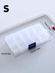 1 cutie de depozitare cu compartiment pentru obiecte mici, multifuncțională, impermeabilă, detașabilă; potrivită pentru depozitarea bijuteriilor, accesoriilor pentru unghii, șuruburilor și uneltelor, separatorul poate fi dezasamblat și asamblat după bunul plac. Folosită pentru depozitarea cerceilor, inelelor, bijuteriilor, accesoriilor pentru unghii, decorarea și depozitarea bijuteriilor. Cadouri pentru fete, soare, călătorii, răcoare, înapoi la școală.