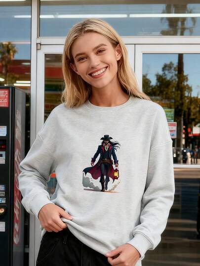 Kled Earth Black Shon Pirate Design Pure Cotton Short-Sleeve Hoodless Sweahoodless Sweathoodless Sweatshirt, Cool & Stylish Summer Clothing