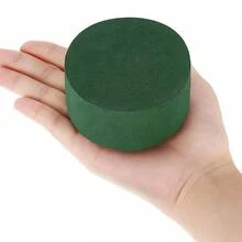 4pcs Flower Clay - Green, Suitable For Fresh Flowers And Artificial Flowers, DIY Craft Modeling Clay, Dry And Wet Use, Circular Cuttable Flower Bricks - Green - View 4