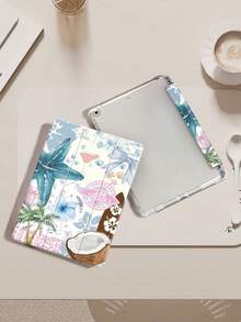 椰子、棕榈树、芙蓉花图案保护套，兼容 iPad (A16) 第 11 代 11 英寸 (2025)、Apple iPad Air 11 (2025)、iPad 第 10 代 10.9 英寸 (2022)，带 Apple Pencil 插槽、三折支架、自动唤醒/睡眠功能，是返校、情人节、节日送礼佳品。 - 彩色 - 查看 5