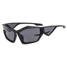 1 Pc Exaggerated Futuristic Technology Y2K Sunglasses New Runway Sunglasses Opposite  Sunglasses - 透明灰灰片 - 查看 5