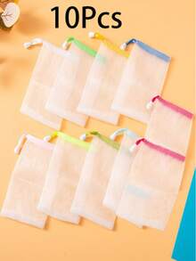 10Pcs Reusable Exfoliating Soap Saver Pouch, Sisal Soap Bag With Drawstring,Soap Bag Foaming Net; Facial Soap Net Soap Saver Bag, Knotted Shower Soap Bag For Foaming And Drying, Body Scrubber, Back Scrubber Skin Smoother For Exfoliating Dirt And Dead Skin, Body Cleaning Tools, Bathroom Supplies, Bathroom Accessories Home Bathroom Decor