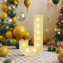 28.74 英寸 LED 发光字母 A-Z - 易于组装，电池供电，是生日、求婚、婚礼、活动的理想之选 - 暖光