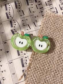 1pc Cute Cartoon Apple Slice Duck Clip, Bangs Clip, Vibrant Color Hair Accessory For Girls, Suitable For Daily Wear, Claw Clips