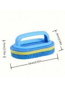 Szczotka prysznicowa | Ergonomiczna, ręczna szczotka gąbkowa, dwukolorowa konstrukcja – wielofunkcyjna, ręczna szczotka czyszcząca, odpowiednia do wanny, kuchni, łazienki itp. – idealna do czyszczenia płytek, naczyń kuchennych i plam, akcesoriów łazienkowych