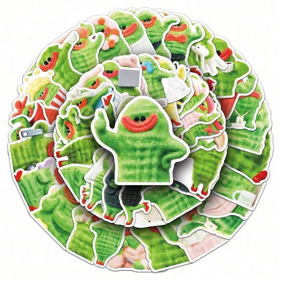 50张苦瓜主题趣味贴纸，可用于装饰头盔、行李箱、滑板 - 彩色 - 查看 1