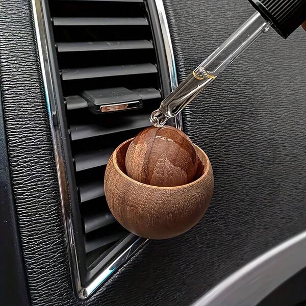 1 Natural Wooden Car Air Freshener Diffuser, Manual Operation - Integrated Refillable Design, Free Of Chemicals, Compatible With Car Ventilation System, Elegant And Durable In-Vehicle Air Purifier, Handcrafted, Made Of Pure Wood, No Power Supply Required, Long-Lasting Freshness, Easy To Use And Maintain, Perfectly Suitable For Car Interiors, Car Air Freshener