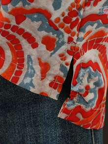 休闲宽松奢华时尚衬衫，女士时尚上衣，夏季 - 紅色 - 查看 5