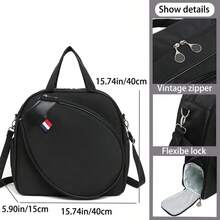 1pc 2025 New Large Capacity Tennis Racket Bag, Shoulder Strap Badminton Bag, Fashionable Women Sports Bag - Multicolor - View 1