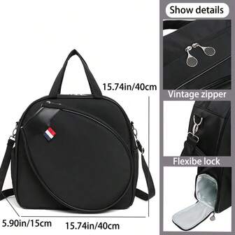 1pc 2025 New Large Capacity Tennis Racket Bag, Shoulder Strap Badminton Bag, Fashionable Women Sports Bag