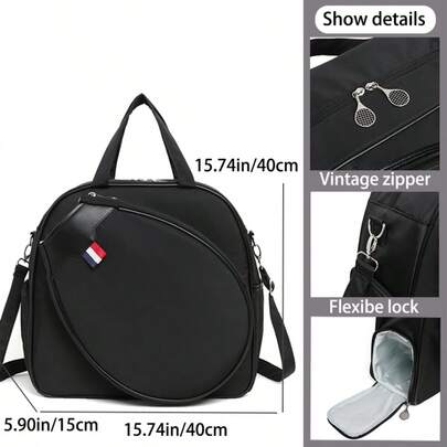 Bolsa para raquete de tênis de grande capacidade, modelo 2025, com alça de ombro, ideal para badminton e outros esportes. Bolsa esportiva feminina moderna.