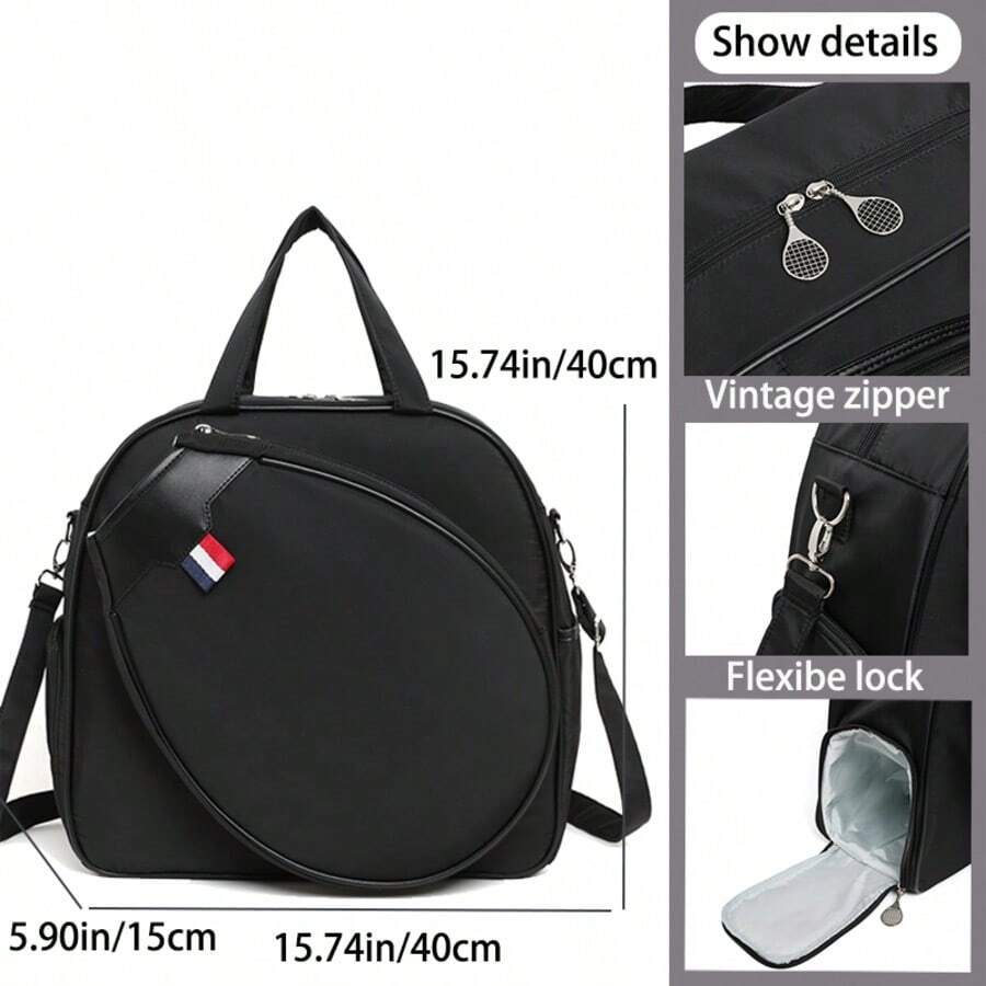 1pc 2025 New Large Capacity Tennis Racket Bag, Shoulder Strap Badminton Bag, Fashionable Women Sports Bag - Multicolor - View 1