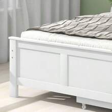 Holzbett, Einzelbett, Jugendbett, Erwachsenenbett, mit Schubladen zur Aufbewahrung, Rahmen aus Kiefernholz, weiß (90x200cm)