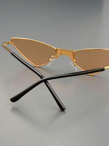 1 Cặp kính gọng kim loại họa tiết hình học, thời trang để đeo hàng ngày - Nhiều màu - Xem 5